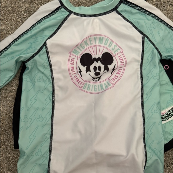 Disney Mickey Mouse Mint and White Rashguard Set - Picture 5 of 6